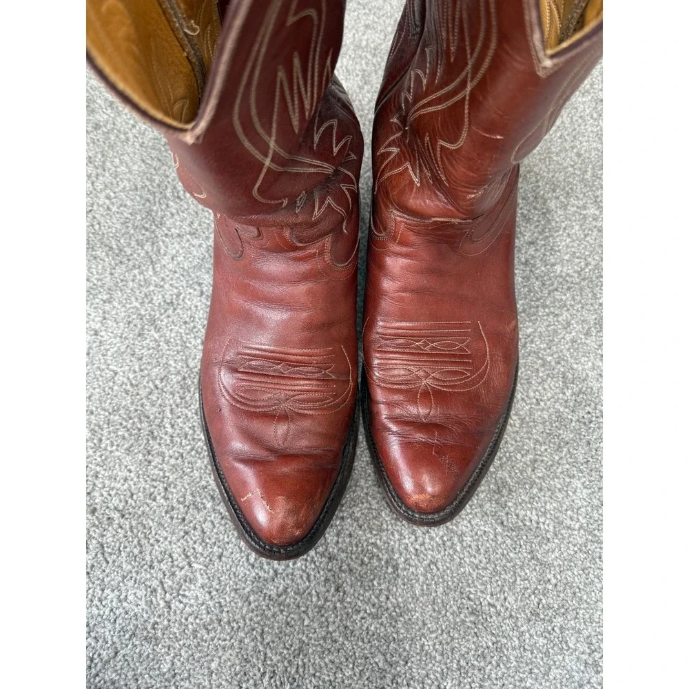 Vintage Justin Style 2497Brown Leather Cowboy Boots Western USA M 9 W‎ 10.5